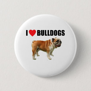 I Love Bulldogs 6 Cm Round Badge