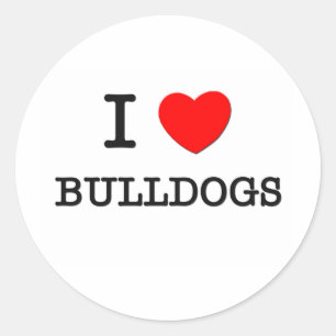 I Love Bulldogs Classic Round Sticker