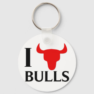 I Love Bulls Key Ring