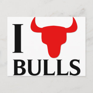 I Love Bulls Postcard