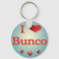 I Love Bunco in Red with red dice