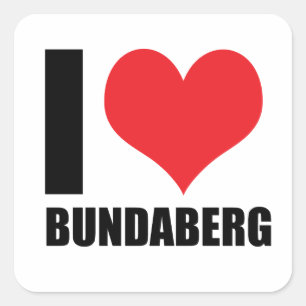 I love Bundaberg Square Sticker