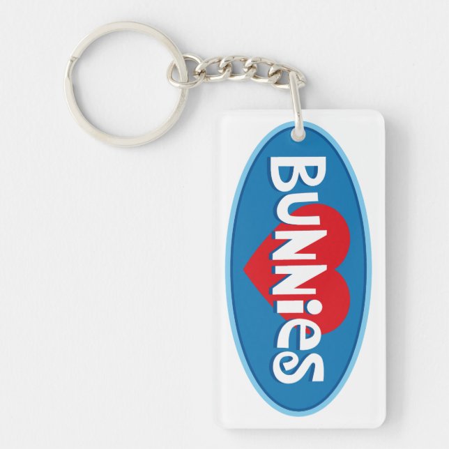 I Love Bunnies Key Ring (Front)
