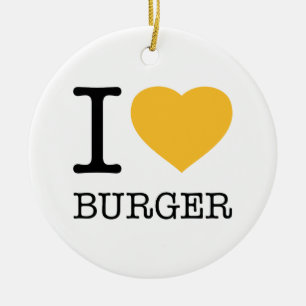 I LOVE BURGER CERAMIC TREE DECORATION
