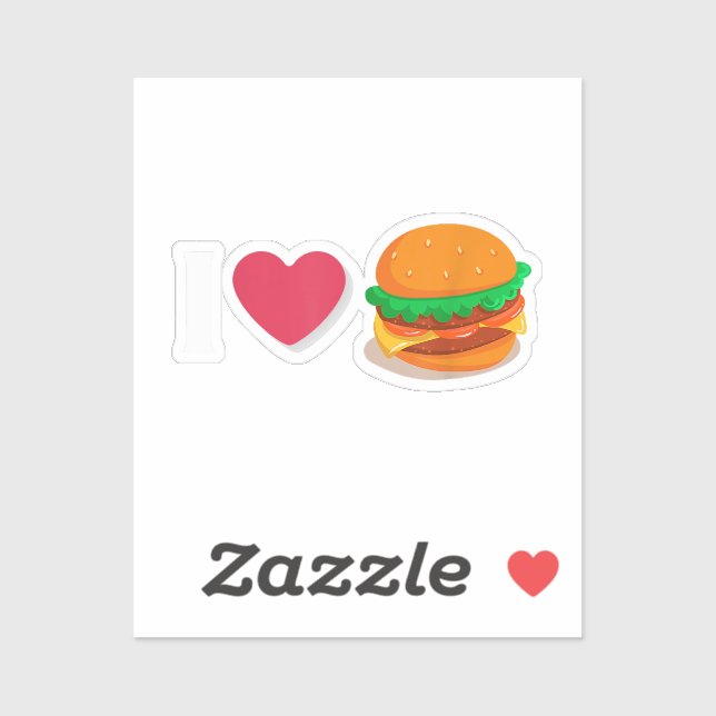 I Love Burger Cheeseburger Unhealthy Eating  (Sheet)