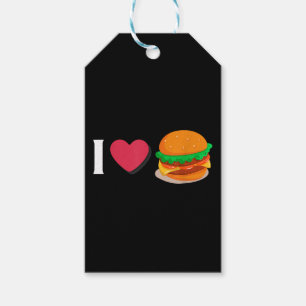 I Love Burger Cheeseburger Unhealthy Eating Gift Tags