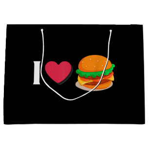 I Love Burger Cheeseburger Unhealthy Eating Large Gift Bag