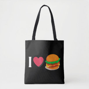 I Love Burger Cheeseburger Unhealthy Eating Tote Bag