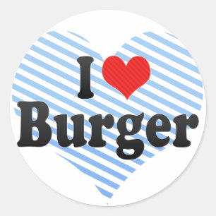 I Love Burger Classic Round Sticker