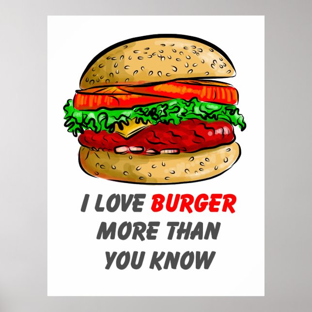 I Love Burger Poster (Front)