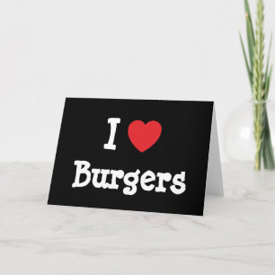 I love Burgers heart T-Shirt Card