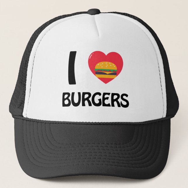I love Burgers Trucker Hat (Front)