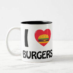 I love Burgers Two-Tone Coffee Mug