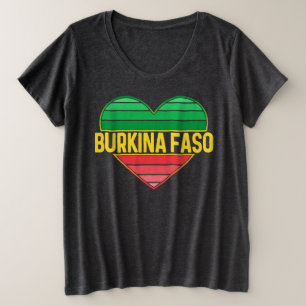 I Love Burkina Faso, Heart Burkinabè Plus Size T-Shirt