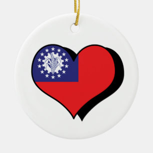 I Love Burma Ornament
