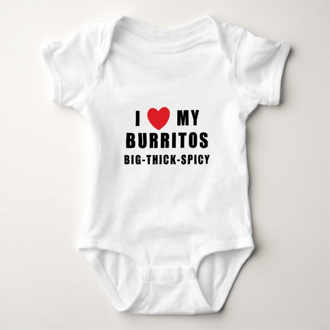 I Love Burritos Baby Bodysuit (Front)