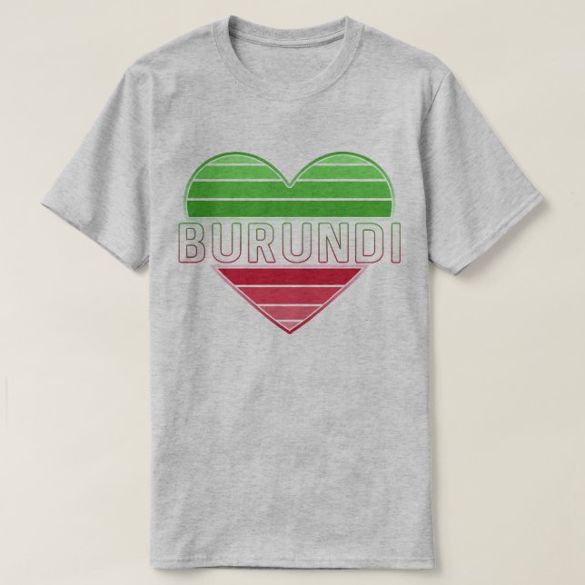 I Love Burundi, Burundian Heart T-Shirt (Design Front)