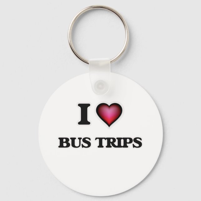 I Love Bus Trips Key Ring (Front)