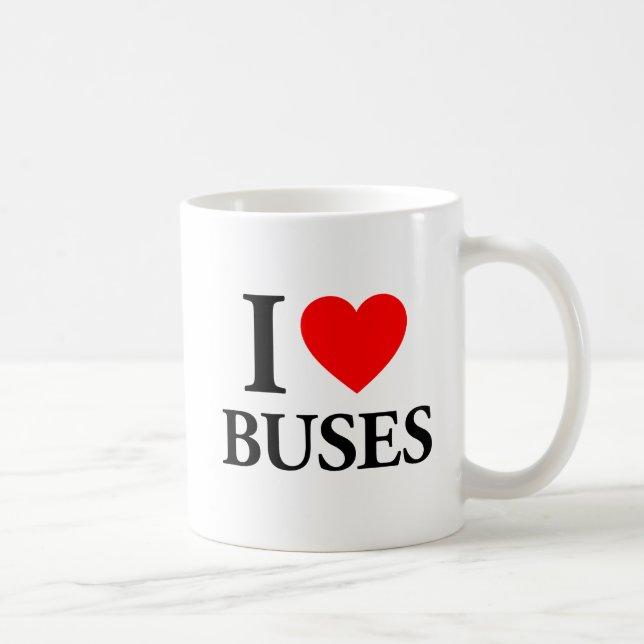 I Love Buses Coffee Mug (Right)