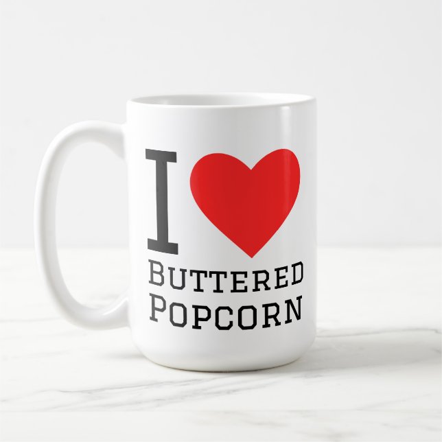 I love buttered popcorn coffee mug (Left)
