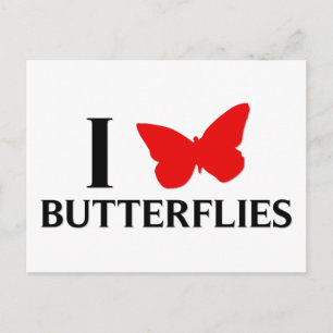 I Love Butterflies Postcard