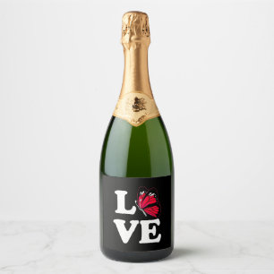 I Love Butterfly Sparkling Wine Label