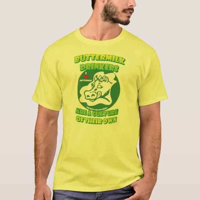 'I Love Buttermilk' Men's T-Shirt, Yellow T-Shirt (Front)