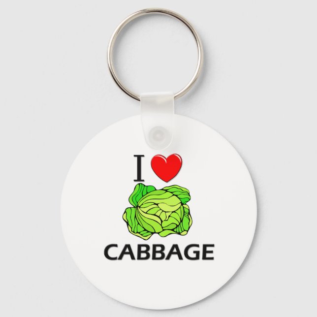 I Love Cabbage Key Ring (Front)