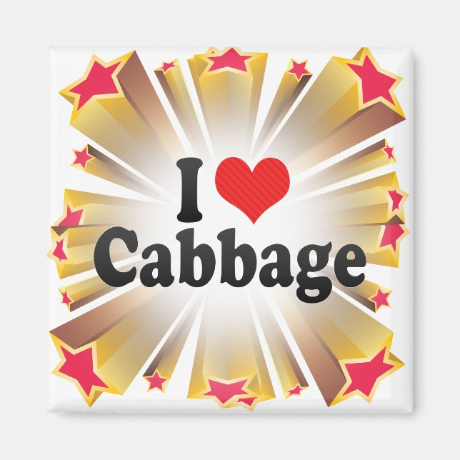 I Love Cabbage Magnet (Front)