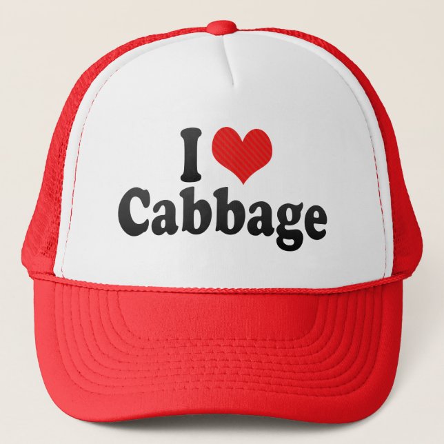 I Love Cabbage Trucker Hat (Front)