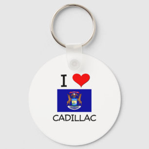 I Love Cadillac Michigan Key Ring