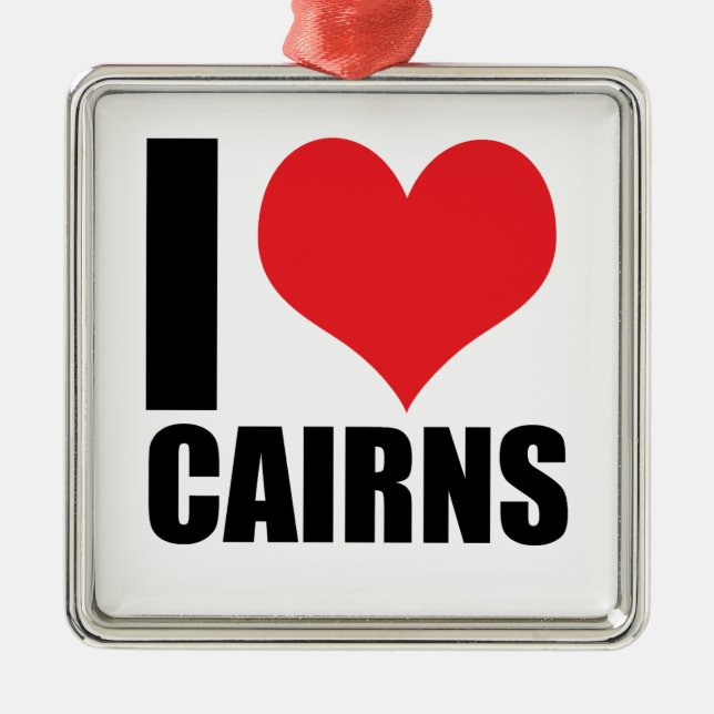 I love Cairns Metal Tree Decoration (Front)