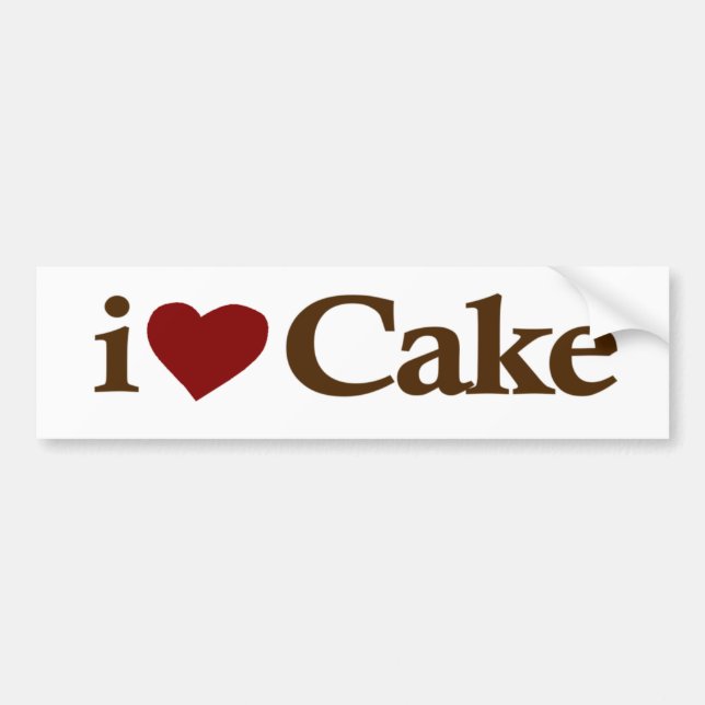 I Love Cake Bumper Sticker (Front)
