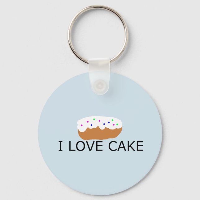 I Love Cake Key Chain (Front)