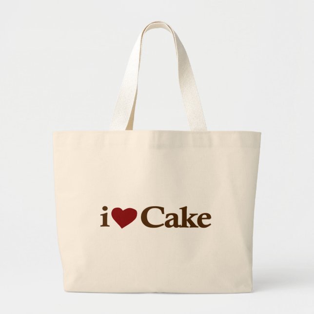 I Love Cake Large Tote Bag (Front)