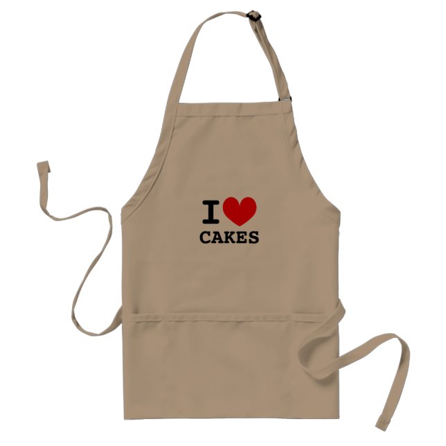 I love cakes | Personalizable i heart aprons (Front)