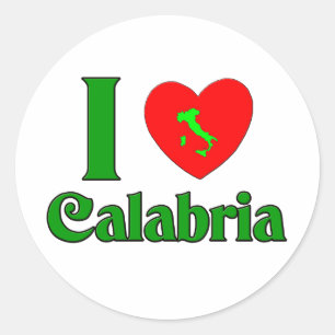I Love Calabria Italy Classic Round Sticker