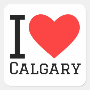 I love Calgary Square Sticker