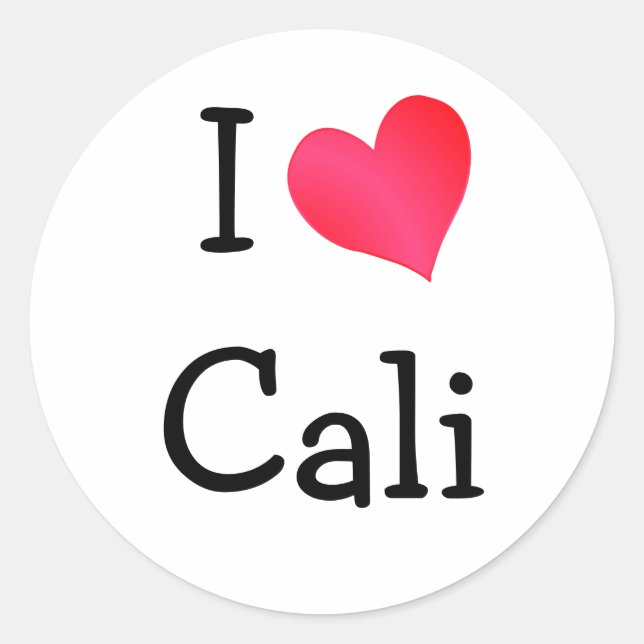 I Love Cali Classic Round Sticker (Front)