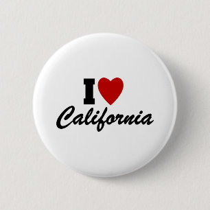 I Love California 6 Cm Round Badge