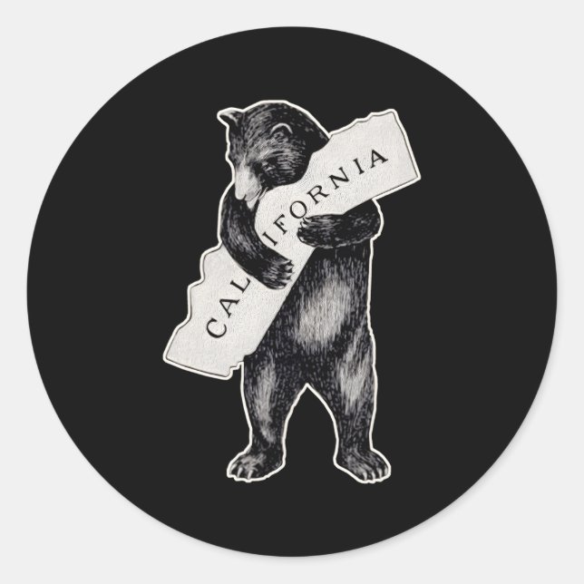I Love California Cali Pride Bear Classic Round Sticker (Front)