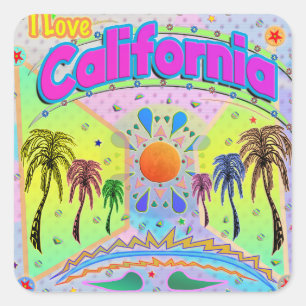 I LOVE California Calm Desire Sticker