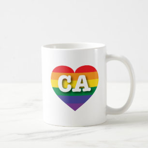 I Love California Rainbow Heart Coffee Mug