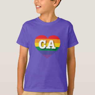 I Love California Rainbow Heart T-Shirt