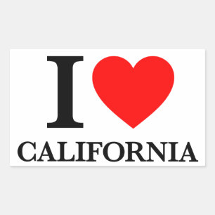 I Love California Rectangular Sticker