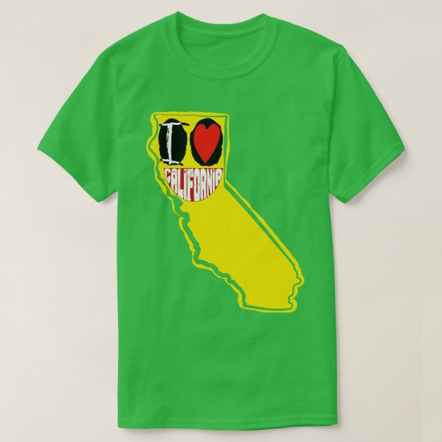 I Love California Smiling Happy Face T-Shirt (Design Front)