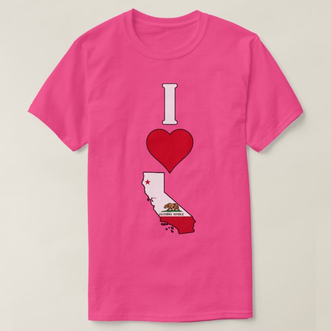 I Love California Vertical I Heart California Stat T-Shirt (Design Front)