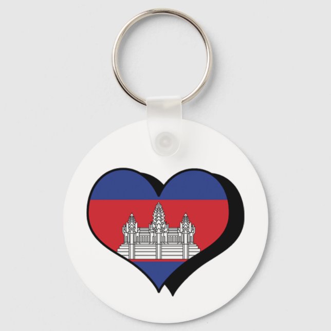 I Love Cambodia Keychain (Front)