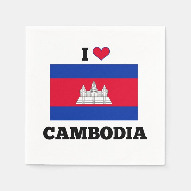 I love Cambodia Napkin (Front)