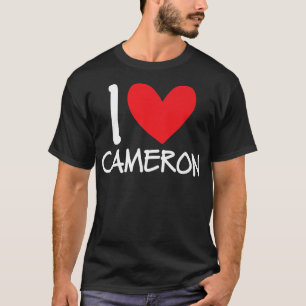 I Love Cameron Name Heart Personalised Men Guy BFF T-Shirt